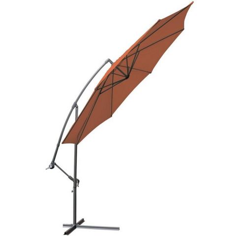 WHITE LABEL - Ombrellone con braccio laterale-WHITE LABEL-Parasol déporté de 3,5 m orange + Housse